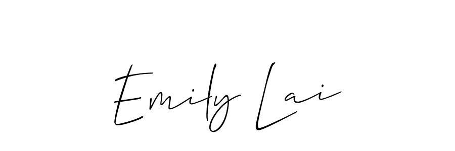 How to make Emily Lai name signature. Use Allison_Script style for creating short signs online. This is the latest handwritten sign. Emily Lai signature style 2 images and pictures png