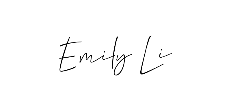 The best way (Allison_Script) to make a short signature is to pick only two or three words in your name. The name Emily Li include a total of six letters. For converting this name. Emily Li signature style 2 images and pictures png