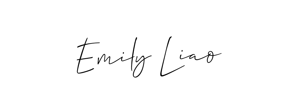 Emily Liao stylish signature style. Best Handwritten Sign (Allison_Script) for my name. Handwritten Signature Collection Ideas for my name Emily Liao. Emily Liao signature style 2 images and pictures png