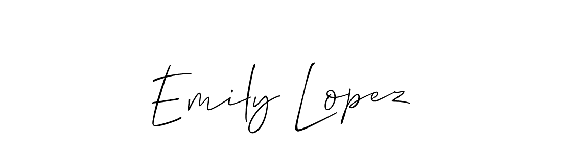 It looks lik you need a new signature style for name Emily Lopez. Design unique handwritten (Allison_Script) signature with our free signature maker in just a few clicks. Emily Lopez signature style 2 images and pictures png