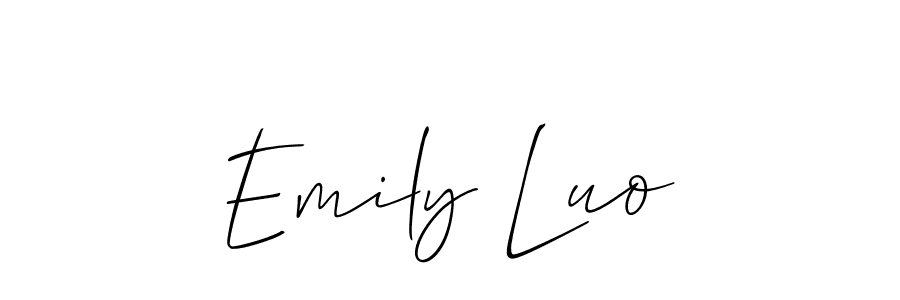 Emily Luo stylish signature style. Best Handwritten Sign (Allison_Script) for my name. Handwritten Signature Collection Ideas for my name Emily Luo. Emily Luo signature style 2 images and pictures png