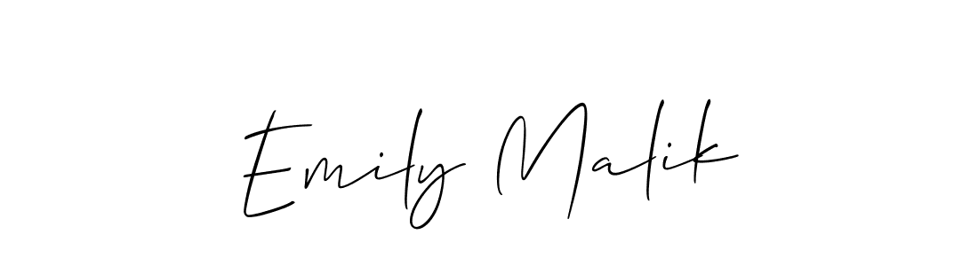 Design your own signature with our free online signature maker. With this signature software, you can create a handwritten (Allison_Script) signature for name Emily Malik. Emily Malik signature style 2 images and pictures png