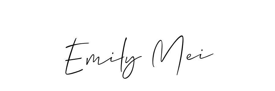 Create a beautiful signature design for name Emily Mei. With this signature (Allison_Script) fonts, you can make a handwritten signature for free. Emily Mei signature style 2 images and pictures png