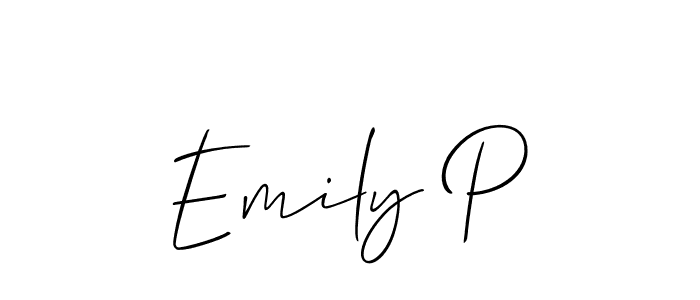 How to make Emily P signature? Allison_Script is a professional autograph style. Create handwritten signature for Emily P name. Emily P signature style 2 images and pictures png