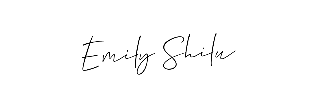 It looks lik you need a new signature style for name Emily Shilu. Design unique handwritten (Allison_Script) signature with our free signature maker in just a few clicks. Emily Shilu signature style 2 images and pictures png