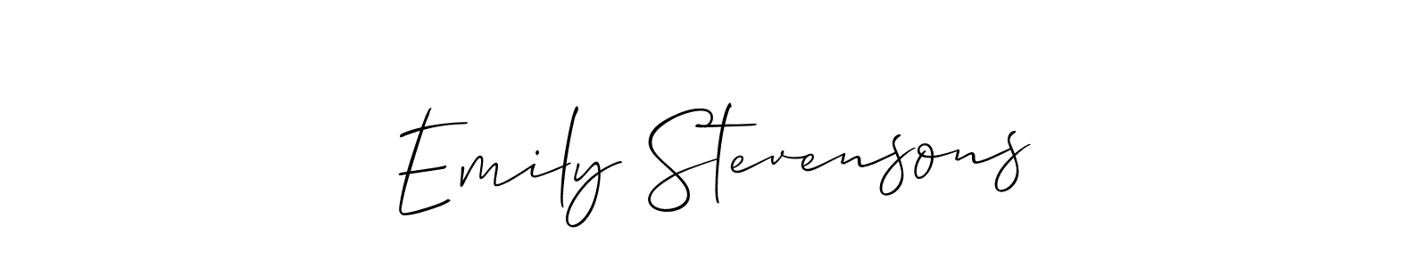 How to make Emily Stevensons name signature. Use Allison_Script style for creating short signs online. This is the latest handwritten sign. Emily Stevensons signature style 2 images and pictures png