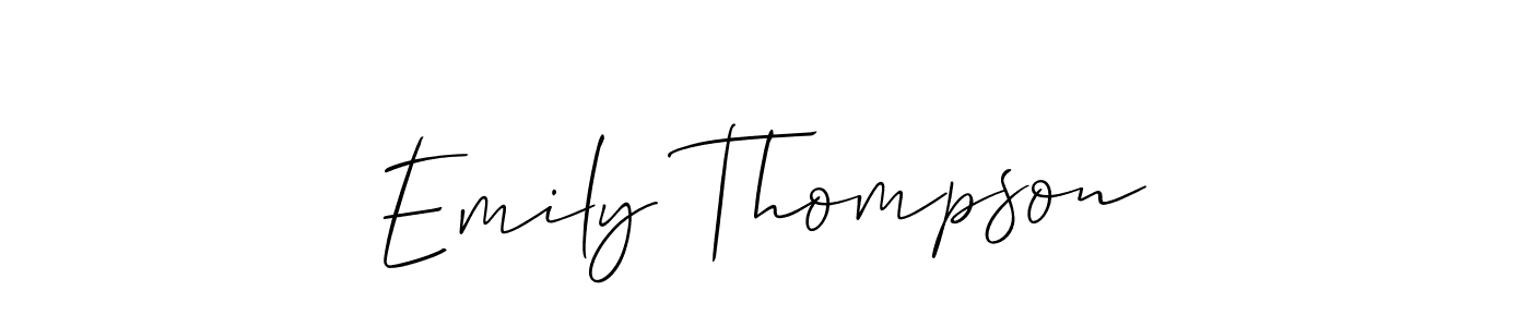 It looks lik you need a new signature style for name Emily Thompson. Design unique handwritten (Allison_Script) signature with our free signature maker in just a few clicks. Emily Thompson signature style 2 images and pictures png