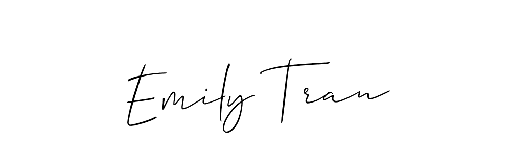 Use a signature maker to create a handwritten signature online. With this signature software, you can design (Allison_Script) your own signature for name Emily Tran. Emily Tran signature style 2 images and pictures png