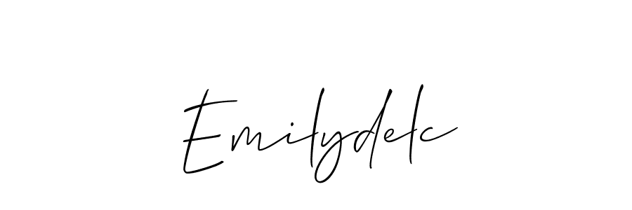 Use a signature maker to create a handwritten signature online. With this signature software, you can design (Allison_Script) your own signature for name Emilydelc. Emilydelc signature style 2 images and pictures png