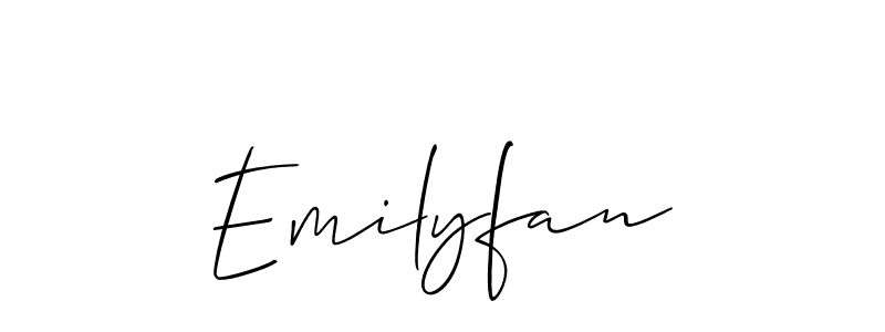 if you are searching for the best signature style for your name Emilyfan. so please give up your signature search. here we have designed multiple signature styles  using Allison_Script. Emilyfan signature style 2 images and pictures png