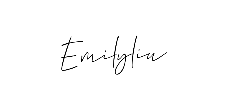 if you are searching for the best signature style for your name Emilyliu. so please give up your signature search. here we have designed multiple signature styles  using Allison_Script. Emilyliu signature style 2 images and pictures png