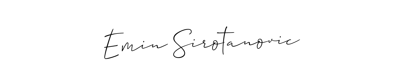 Similarly Allison_Script is the best handwritten signature design. Signature creator online .You can use it as an online autograph creator for name Emin Sirotanovic. Emin Sirotanovic signature style 2 images and pictures png