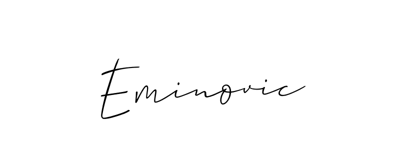 You should practise on your own different ways (Allison_Script) to write your name (Eminovic) in signature. don't let someone else do it for you. Eminovic signature style 2 images and pictures png