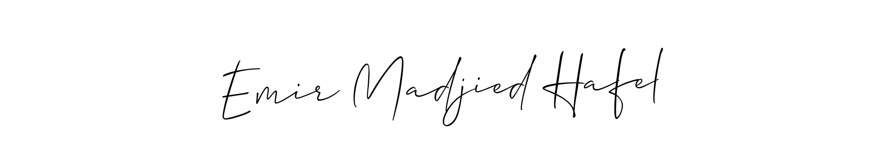 Allison_Script is a professional signature style that is perfect for those who want to add a touch of class to their signature. It is also a great choice for those who want to make their signature more unique. Get Emir Madjied Hafel name to fancy signature for free. Emir Madjied Hafel signature style 2 images and pictures png