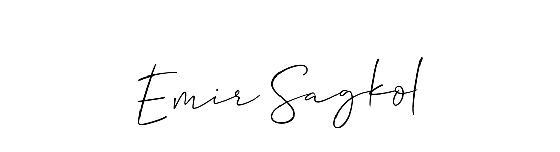 The best way (Allison_Script) to make a short signature is to pick only two or three words in your name. The name Emir Sagkol include a total of six letters. For converting this name. Emir Sagkol signature style 2 images and pictures png