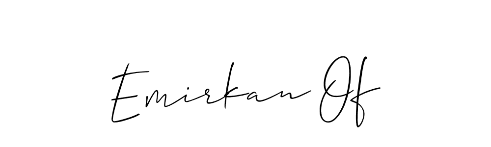 How to make Emirkan Of name signature. Use Allison_Script style for creating short signs online. This is the latest handwritten sign. Emirkan Of signature style 2 images and pictures png