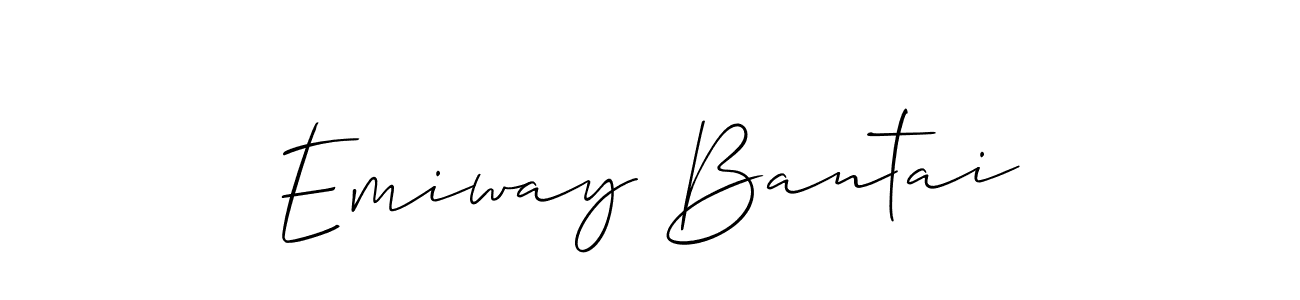 Create a beautiful signature design for name Emiway Bantai. With this signature (Allison_Script) fonts, you can make a handwritten signature for free. Emiway Bantai signature style 2 images and pictures png