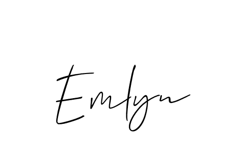 Create a beautiful signature design for name Emlyn. With this signature (Allison_Script) fonts, you can make a handwritten signature for free. Emlyn signature style 2 images and pictures png