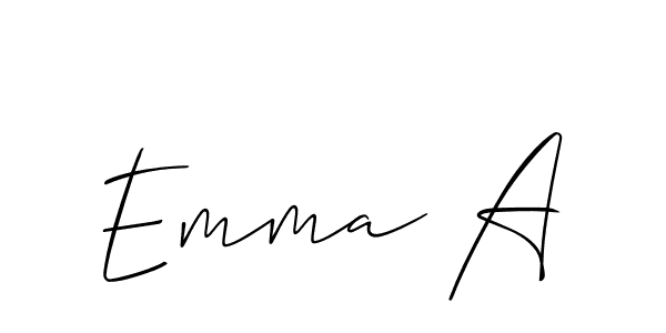It looks lik you need a new signature style for name Emma A. Design unique handwritten (Allison_Script) signature with our free signature maker in just a few clicks. Emma A signature style 2 images and pictures png
