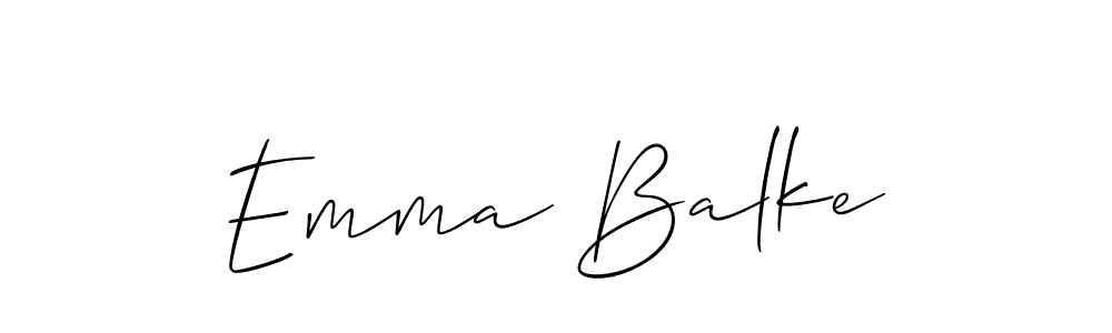 Use a signature maker to create a handwritten signature online. With this signature software, you can design (Allison_Script) your own signature for name Emma Balke. Emma Balke signature style 2 images and pictures png