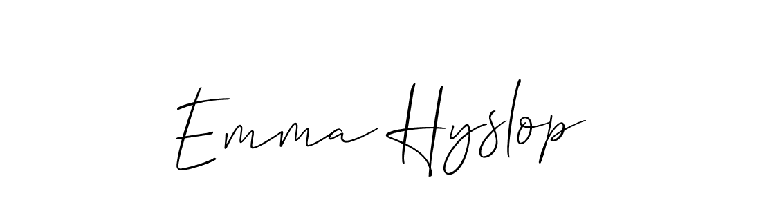 Allison_Script is a professional signature style that is perfect for those who want to add a touch of class to their signature. It is also a great choice for those who want to make their signature more unique. Get Emma Hyslop name to fancy signature for free. Emma Hyslop signature style 2 images and pictures png