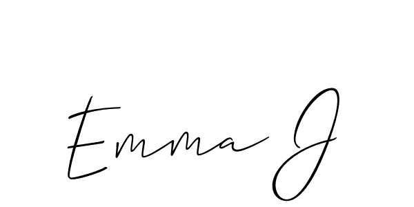 The best way (Allison_Script) to make a short signature is to pick only two or three words in your name. The name Emma J include a total of six letters. For converting this name. Emma J signature style 2 images and pictures png