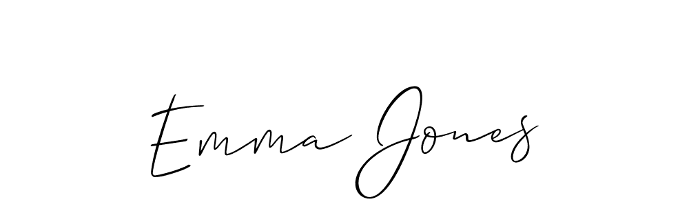 The best way (Allison_Script) to make a short signature is to pick only two or three words in your name. The name Emma Jones include a total of six letters. For converting this name. Emma Jones signature style 2 images and pictures png