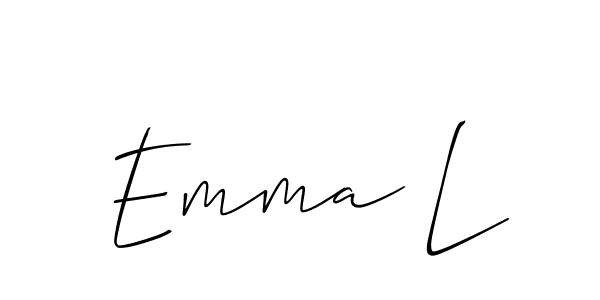 How to make Emma L name signature. Use Allison_Script style for creating short signs online. This is the latest handwritten sign. Emma L signature style 2 images and pictures png