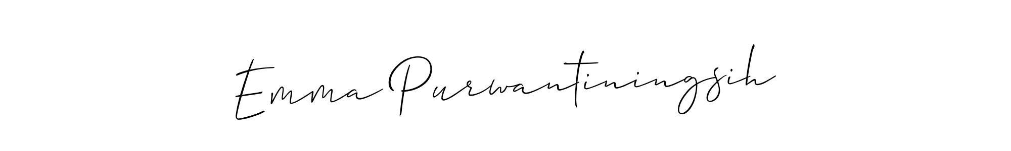 Make a beautiful signature design for name Emma Purwantiningsih. With this signature (Allison_Script) style, you can create a handwritten signature for free. Emma Purwantiningsih signature style 2 images and pictures png