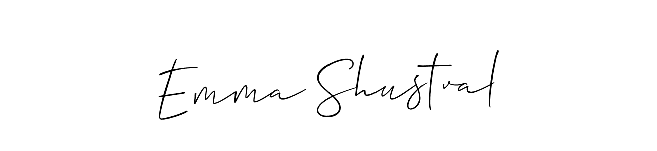 Create a beautiful signature design for name Emma Shustval. With this signature (Allison_Script) fonts, you can make a handwritten signature for free. Emma Shustval signature style 2 images and pictures png