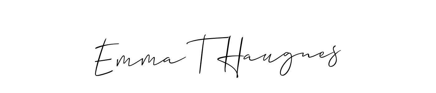 How to make Emma T Haugnes signature? Allison_Script is a professional autograph style. Create handwritten signature for Emma T Haugnes name. Emma T Haugnes signature style 2 images and pictures png