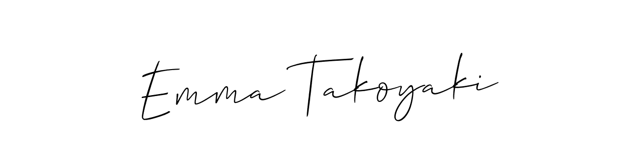 Allison_Script is a professional signature style that is perfect for those who want to add a touch of class to their signature. It is also a great choice for those who want to make their signature more unique. Get Emma Takoyaki name to fancy signature for free. Emma Takoyaki signature style 2 images and pictures png