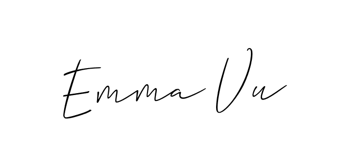 Use a signature maker to create a handwritten signature online. With this signature software, you can design (Allison_Script) your own signature for name Emma Vu. Emma Vu signature style 2 images and pictures png