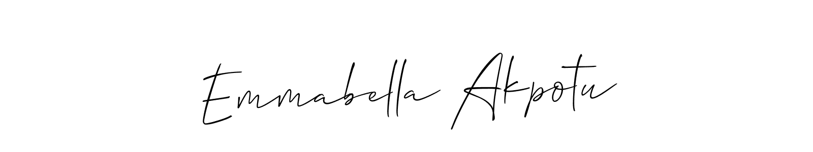 You should practise on your own different ways (Allison_Script) to write your name (Emmabella Akpotu) in signature. don't let someone else do it for you. Emmabella Akpotu signature style 2 images and pictures png