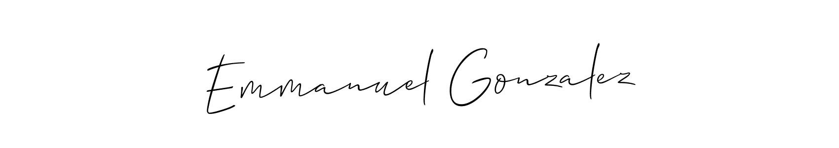 Make a short Emmanuel Gonzalez signature style. Manage your documents anywhere anytime using Allison_Script. Create and add eSignatures, submit forms, share and send files easily. Emmanuel Gonzalez signature style 2 images and pictures png