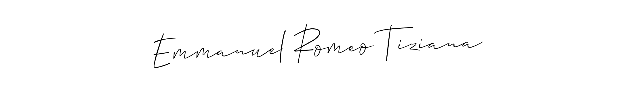 Design your own signature with our free online signature maker. With this signature software, you can create a handwritten (Allison_Script) signature for name Emmanuel Romeo Tiziana. Emmanuel Romeo Tiziana signature style 2 images and pictures png