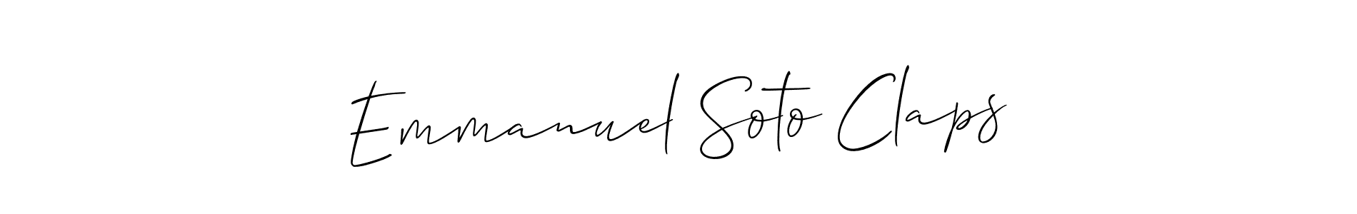 Make a beautiful signature design for name Emmanuel Soto Claps. With this signature (Allison_Script) style, you can create a handwritten signature for free. Emmanuel Soto Claps signature style 2 images and pictures png