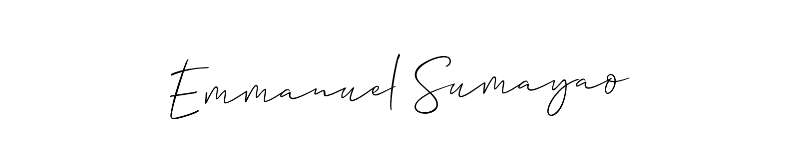 Create a beautiful signature design for name Emmanuel Sumayao. With this signature (Allison_Script) fonts, you can make a handwritten signature for free. Emmanuel Sumayao signature style 2 images and pictures png