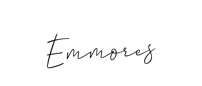 The best way (Allison_Script) to make a short signature is to pick only two or three words in your name. The name Emmores include a total of six letters. For converting this name. Emmores signature style 2 images and pictures png