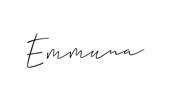 Use a signature maker to create a handwritten signature online. With this signature software, you can design (Allison_Script) your own signature for name Emmuna. Emmuna signature style 2 images and pictures png