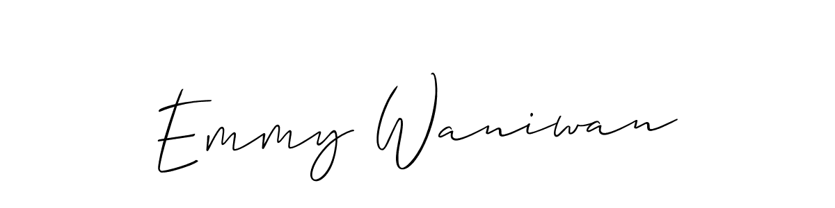 Similarly Allison_Script is the best handwritten signature design. Signature creator online .You can use it as an online autograph creator for name Emmy Waniwan. Emmy Waniwan signature style 2 images and pictures png