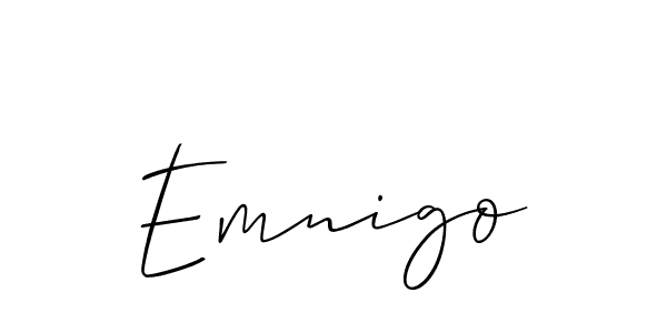 How to make Emnigo signature? Allison_Script is a professional autograph style. Create handwritten signature for Emnigo name. Emnigo signature style 2 images and pictures png