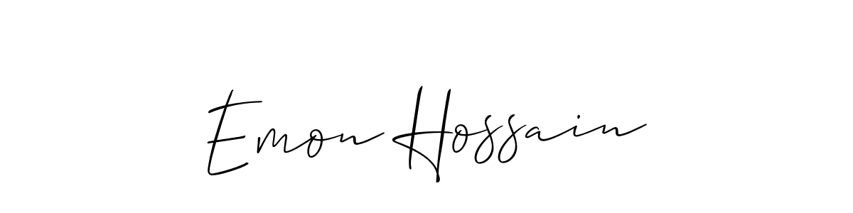 if you are searching for the best signature style for your name Emon Hossain. so please give up your signature search. here we have designed multiple signature styles  using Allison_Script. Emon Hossain signature style 2 images and pictures png