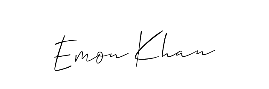 Also we have Emon Khan name is the best signature style. Create professional handwritten signature collection using Allison_Script autograph style. Emon Khan signature style 2 images and pictures png