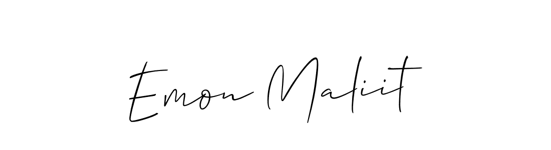 Use a signature maker to create a handwritten signature online. With this signature software, you can design (Allison_Script) your own signature for name Emon Maliit. Emon Maliit signature style 2 images and pictures png