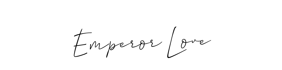 The best way (Allison_Script) to make a short signature is to pick only two or three words in your name. The name Emperor Love include a total of six letters. For converting this name. Emperor Love signature style 2 images and pictures png