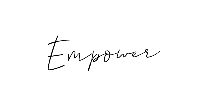 You should practise on your own different ways (Allison_Script) to write your name (Empower) in signature. don't let someone else do it for you. Empower signature style 2 images and pictures png