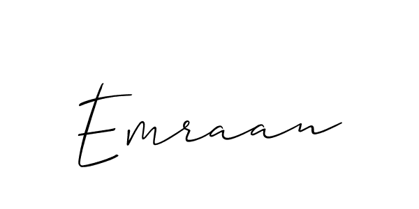 Create a beautiful signature design for name Emraan. With this signature (Allison_Script) fonts, you can make a handwritten signature for free. Emraan signature style 2 images and pictures png