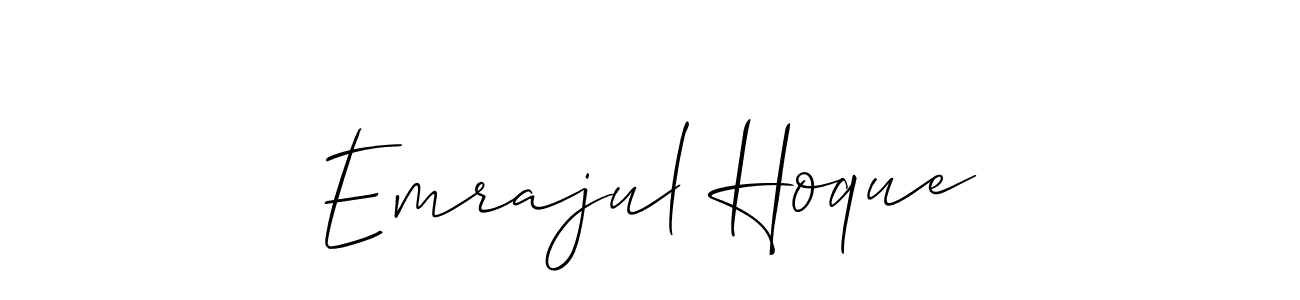 if you are searching for the best signature style for your name Emrajul Hoque. so please give up your signature search. here we have designed multiple signature styles  using Allison_Script. Emrajul Hoque signature style 2 images and pictures png