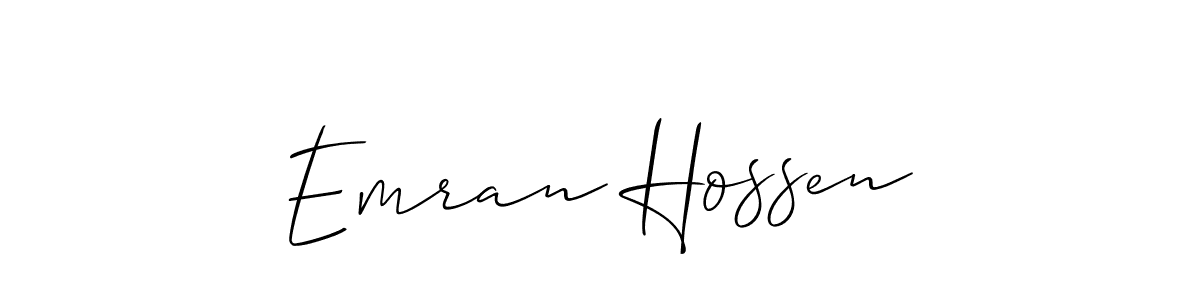 Create a beautiful signature design for name Emran Hossen. With this signature (Allison_Script) fonts, you can make a handwritten signature for free. Emran Hossen signature style 2 images and pictures png